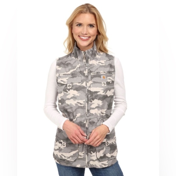 Carhartt El Paso Camo Utility Vest Sz S - Picture 1 of 9